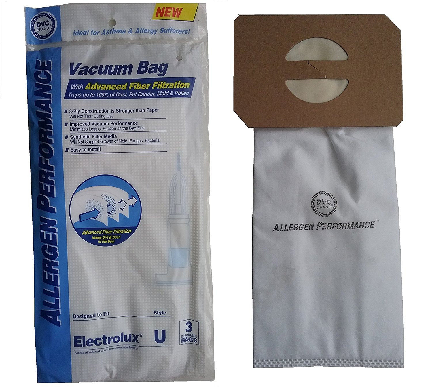 Electrolux Type U Upright Cloth HEPA Certified Vacuum Bags, 3 Bags