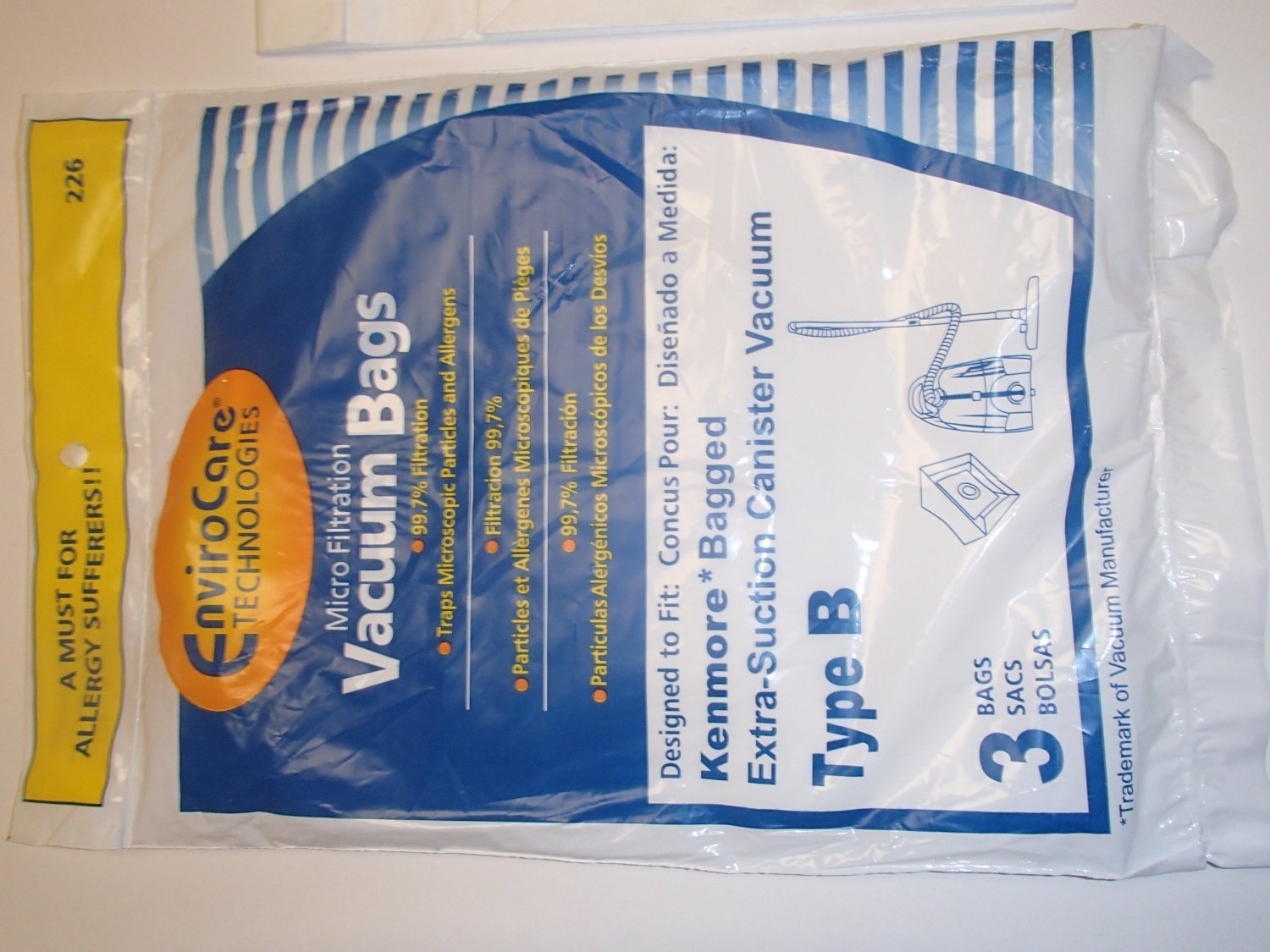 Kenmore Galaxy Type B 85003 Pemium Micro-Filtration Vacuum Bags, Fits ...