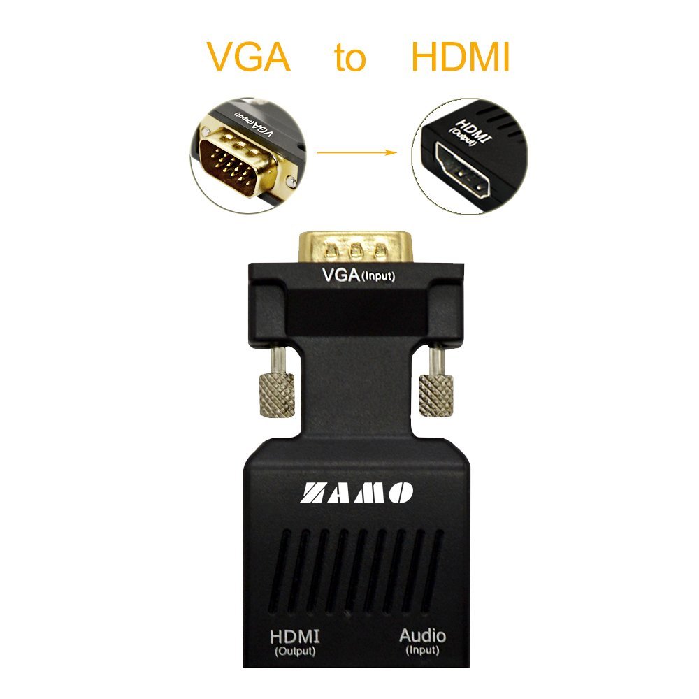 ZAMO VGA to HDMI Converter Adapter for TV, Computer, Projector, with ...