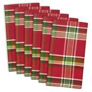 DII Christmas Holiday Holly Jolly Plaid Napkin, Set of 6 N69