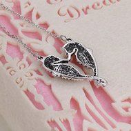 Lovely Women Lady Double Seahorse Crystal Sweater Chain Pendant Necklace Jewelry N6