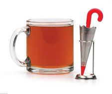 Umbrella Stainless Steel &amp; Silicone Loose Tea Infuser Drip Stand Cute Gift N2