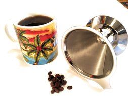 Pour Over Coffee Cone by Silly Fox. The Permanent Reusable Paperless Coffee Filter. Made of Double Mesh Stainless...