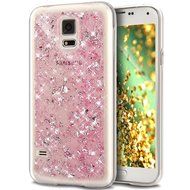 Galaxy S5 Neo Case,Galaxy S5 Case,ikasus Ultra Thin Clear Crystal Bling Shiny Giltter Rhinestone Clear Rubber... N29