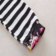 New Baby Clothes,Laimeng Floral Print Long Sleeve Tops +Stripe Pants Hat Outfits Set Clothes (80, Black)
