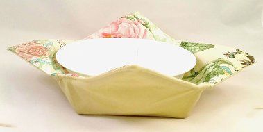 Microwave Bowl Cozy Butterflies &amp; Roses/Green
