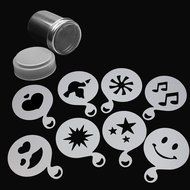 ReFaxi&reg; Durable Stainless Steel Chocolate Dredge Shaker Cocoa Flour Coffee Sifter + 8x Cappuccino Coffee Stencils...