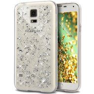 Galaxy S5 Neo Case,Galaxy S5 Case,ikasus Ultra Thin Clear Crystal Bling Shiny Giltter Rhinestone Clear Rubber... N34