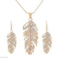 GIFT 1Set NEW Fashion Chic Crystal Earrings Necklace Jewelry 48cm N6