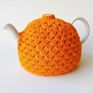Crochet Tea Pot Cozy Orange Cotton