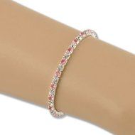 women Tennis Silver Rhinestone Crystal Wedding Bridal Bangle Stretch Bracelet N6