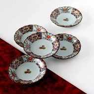 Arita-yaki Pheonix &amp; flowers 5 dishes set by Ranchant