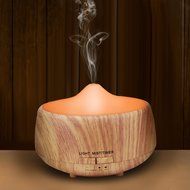 Essential Oil Diffuser, Angozo 250ml Wood Grain Aroma Humidifier Aromatherapy Diffuser with 7 Color LED Lights... N5