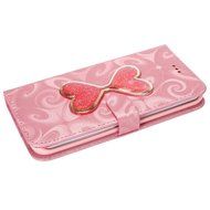 Galaxy S6 Edge Wallet Case, PHEZEN Bling Liquid Glitter Love Heart Floating 3D Hourglass Luxury Pu Leather Magnet... N23