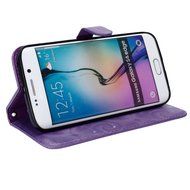 Galaxy S6 Edge Wallet Case, PHEZEN Bling Liquid Glitter Love Heart Floating 3D Hourglass Luxury Pu Leather Magnet... N27