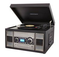 Crosley CR2413A-BK Memory Master II Turntable with Radio, CD Player/Recorder, Cassette and Aux-In, Black
