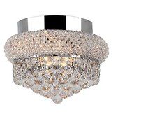 Worldwide Lighting W33011C8 Empire 3 Light with Clear Crystal Ceiling Light, Chrome Finish by Worldwide Lighting