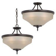 Sea Gull 77180BLE-710 Montreal 3-Light Burnt Sienna Semi Flush Fixture by Sea Gull