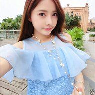 Fashion Women Pearl Flower Sweater Chain Long Pendant Necklace New Jewelry N6