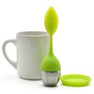Red Silicone Tea Infuser Leaf Handle with Steel Ball N2