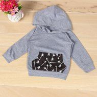 Clothes Set ,BeautyVan Newborn Baby Arrows Print Girl Boy Hooded Tops +Long Pants Outfits Set Clothes (12M, Gray) N4