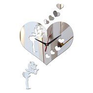 EverTrust(TM) new arrival heart girl clocks diy Acrylic watch 3d modern home decor wall stickers living room clock...