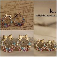 1pair Fashion Women Lady Elegant Crystal Rhinestone Ear Stud Earrings Jewelry N2