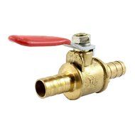 SODIAL (R) 8mm x 8.3mm Hose Tail Pipe Fitting Red Lever Handle Ball Valve