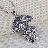 Men&#039;s Jewelry Gifts Silver Charm Sons Of Anarchy Retro Skull Pendant Necklace N3