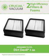 2 Dirt Devil F66 (F-66) Filters &amp; Foam Filters Insert Fits Dirt Devil Featherlite Upright Model UD70100; Compare...