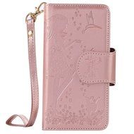 iPhone 7 Case, iPhone 7 Wallet Case,PHEZEN Beauty Flower Girl Cat Design PU Leather Wallet Case Stand Flip Case... N16