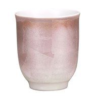 Kutani Yaki(ware) Japanese Yunomi Tea Cup Silver Leaf
