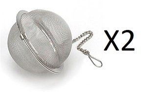 Norpro Stainless Steel Mesh Tea Ball Infuser 2" Diameter Ideal Spices (2-Pack)
