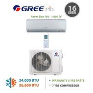 Gree RIO09HP115V1A - 9,000 BTU 16 SEER RIO Wall Mounted Mini Split Air Conditioner with Heat Pump 115V N4
