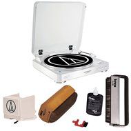 Audio Technica AT-LP60WH-BT Automatic Bluetooth Turntable (White) w/ Knox Carbon Fiber Vinyl Brush, Additional...