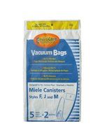5 Miele F J M Allergen Canister Vacuum Bags + 2 Filters, Compact Canisters, Midsize, Series, Zephyr Cat &amp; Dog,... N2