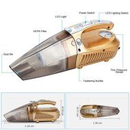 Car Vacuum Cleaner, Ideashop 4 in 1 Protable 12V 100W Handheld Auto Vacuum Cleaner Wet and Dry Dual-use With LED... N9