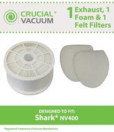 1 Shark NV400 HEPA Exhaust Filter, 1 Foam &amp; 1 Felt Filter, Part # XFH400 &amp; XFF400, Designed &amp; Engineered by Crucial...