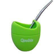 Qooble Silicone Mate Gourd with Bombilla Drinking Straw for Yerba Mate Tea Herbal Infusions (Charcoal Gray)