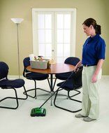 BISSELL BigGreen Commercial BG21 Sweeper with 2 Rows of Rubber Rotors, 7-1/2" Cleaning Path, Green N3