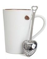 C-Pioneer Heart Shape Stainless Steel Tea Infuser Spoon Strainer Steeper Handle Shower N2
