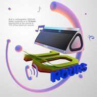 Aolaifo 3D HD Bluetooth Wireless Speaker for 10 Hours Music Streaming &amp; Hands-Free Calling with Passive Sub Woofer... N4