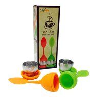 Tea Leaf Infuser Set, Silicone Long handle, Stainless Steel Base, Drip Tray,Perfect Cup Of Loose Tea. Guaranteed...