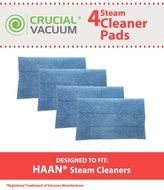 Crucial Vacuum Washable Micro-Fiber Blue Steam Mop Pads 4-pack fits HAAN&reg; SI-25, SI-40, SI-60, SI-70, SI-35 Steam... N2