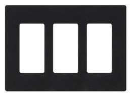 Lutron CW-3-BL Claro 3-Gang Wallplate, Black by Lutron