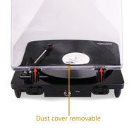 Musitrend LP 3-Speed Turntable Line Out Jacks to External Devices PC to Record Music LP-to-MP3, Glossy Piano Black N5