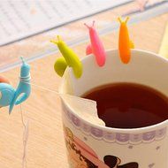 Lieomo 6Pcs Cute Snail Shape Silicone Tea Bag Holder (mixing Colors) Party Supplies N2