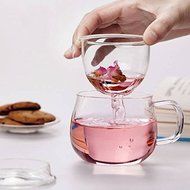 Saver 320ml Heat Resistant Transparent Glass Cup Tea Cup With Lid Infuser Filter