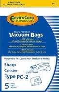 Sharp Canister PC-2 Vacuum Bags by EnviroCare 5 pk.