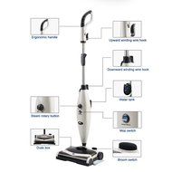 Hausbell MW8100 All-in-One Sweeper and Steam Mop for Floor and Carpet Pet Hair Eraser with 2 Mop Pads N4